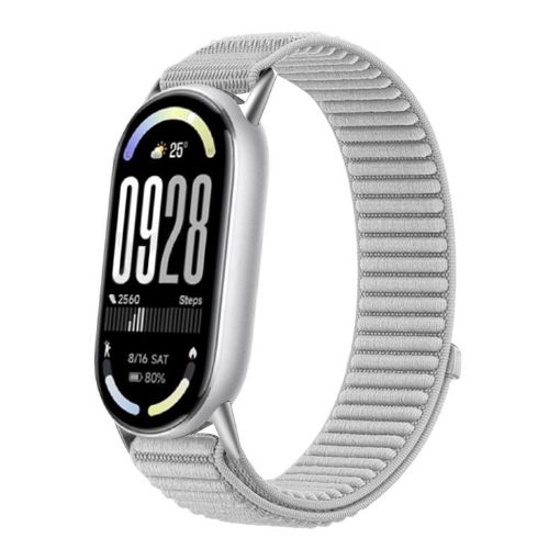 Xiaomi Smart Band 10/9/8 Gray Woven Nylon Hook Loop Watch Band - 1