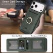 iPhone 17 Pro Max Green Leather MagSafe Card Holder Case by Kalebol - 4