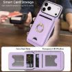 iPhone 17 Pro Max Leather MagSafe Card Holder Case - Purple - 4