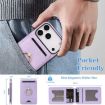 iPhone 17 Pro Max Leather MagSafe Card Holder Case - Purple - 5