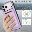 iPhone 17 Pro Max Leather MagSafe Card Holder Case - Purple - 6
