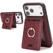 iPhone 17 Pro Red Leather MagSafe Card Holder Case by Kalebol - 1