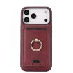 iPhone 17 Pro Red Leather MagSafe Card Holder Case by Kalebol - 2