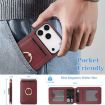 iPhone 17 Pro Red Leather MagSafe Card Holder Case by Kalebol - 5