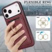iPhone 17 Pro Red Leather MagSafe Card Holder Case by Kalebol - 6