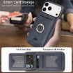 iPhone 17 Pro Kalebol MagSafe Card Holder Leather Case (Blue) - 4