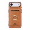 iPhone 17 Air Leather Case with MagSafe Ring & Card Holder (Brown) - 2