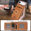 iPhone 17 Air Leather Case with MagSafe Ring & Card Holder (Brown) - 4