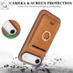 iPhone 17 Air Leather Case with MagSafe Ring & Card Holder (Brown) - 7