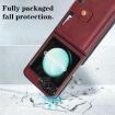 Samsung Galaxy Z Flip6 Red Leather Case with MagSafe & Card Holder - 4