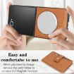 Samsung Galaxy Z Flip7 Leather Case with MagSafe Ring & Card Bag - Brown - 3