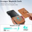 Samsung Galaxy Z Flip7 Leather Case with MagSafe Ring & Card Bag - Brown - 7
