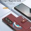 Samsung Galaxy Z Fold6 Red Leather Case with MagSafe Ring & Card Bag - 5