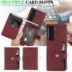 Samsung Galaxy Z Fold6 Red Leather Case with MagSafe Ring & Card Bag - 6