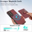 Samsung Galaxy Z Fold6 Red Leather Case with MagSafe Ring & Card Bag - 7