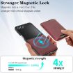 Samsung Galaxy Z Flip7 Red Leather MagSafe Ring Card Case by Kalebol - 7