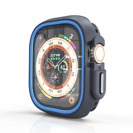 Apple Watch Ultra 49mm Blue Two-Color Half Wrap PC Protective Case - 1