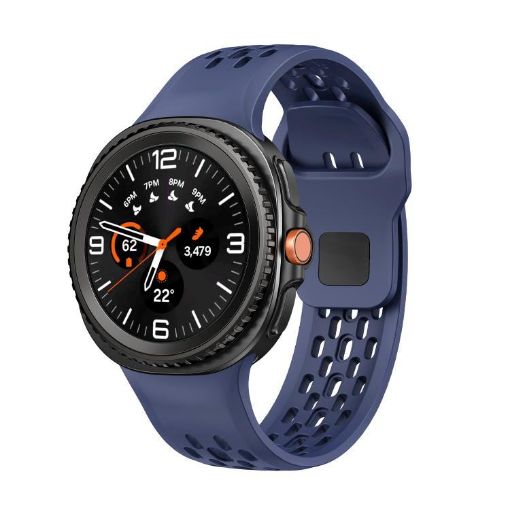 Samsung Galaxy Watch 8 40mm/44mm Black Silicone Band Midnight Blue - 1