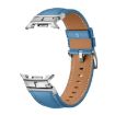 Samsung Galaxy Watch 8 40mm/44mm Leather Band Blue Silver - 2