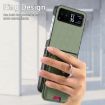 Moto Razr 40 Green Twill Fabric Card Bag Ring Magnetic Phone Case - 5