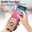 Moto Razr 40 Ultra Pink Twill Fabric Card Bag Ring Magnetic Case - 6