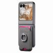 Moto Razr 50/60 Gray Twill Fabric Card Bag Ring Magnetic Case - 2