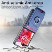 Moto Razr 50 Ultra Blue Twill Fabric Card Bag Ring Magnetic Case - 4