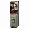 Moto Razr 60 Ultra Green Twill Fabric Card Bag Ring Magnetic Case - 2