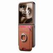 Moto Razr 60 Ultra Brown Twill Fabric Card Bag Ring Magnetic Case - 2