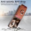 Moto Razr 60 Ultra Brown Twill Fabric Card Bag Ring Magnetic Case - 4
