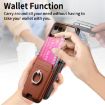 Moto Razr 60 Ultra Brown Twill Fabric Card Bag Ring Magnetic Case - 6