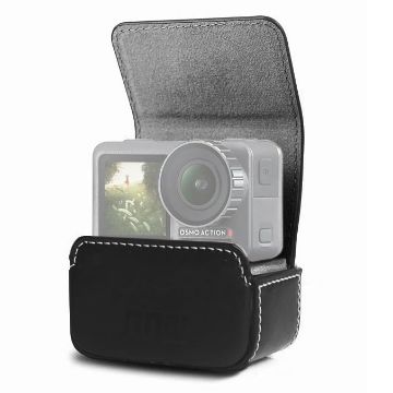 Waterproof Mini Leather Case for DJI OSMO/GoPro/SJCAM/Xiaomi (Black) - 1