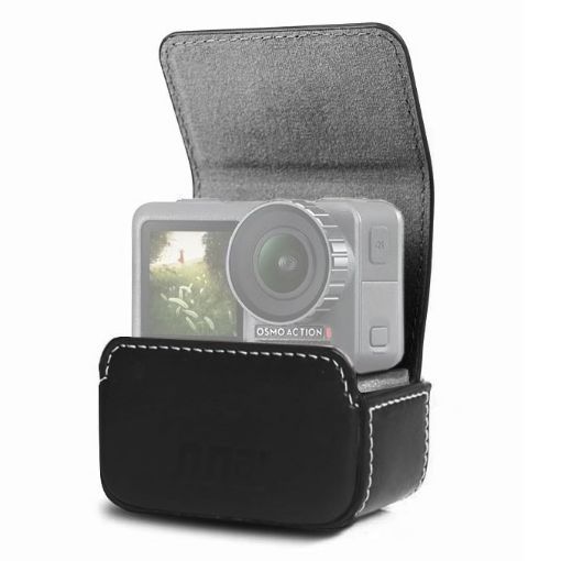 Waterproof Mini Leather Case for DJI OSMO/GoPro/SJCAM/Xiaomi (Black) - 1