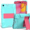 Galaxy Tab A8.0 2019 T290 Shockproof Silicone Case with Holder Teal/Pink - 1