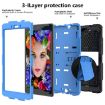 Galaxy Tab A8.0 2019 T290 Shockproof Silicone Case with Holder Black+Blue - 3