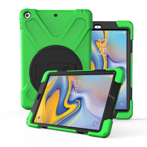 Galaxy Tab A 8.0 T387 Case: 360 Rotating PC + Silicone, Holder & Strap - 1