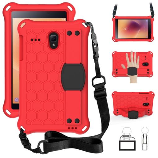 GalaxyTab A 8.0 (2017) T380 Red+Black EVA Protective Shell with Straps - 1