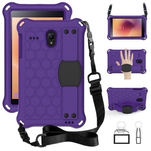 GalaxyTab A 8.0 (2017) T380 Protective Shell, Honeycomb Design, Purple+Black - 1