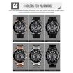 SKMEI 1538 Men's Sports Watch, Large Dial, Black Silicone Belt - 6