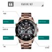 SKMEI 1538 Men's Rose Gold Steel Belt Sports Watch - Large Dial, Multi-Function - 7