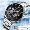SKMEI 1538 Men's Sports Watch, Large Dial, Silver Steel Belt - 4