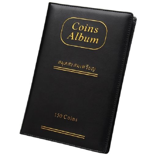 Black PU Leather Russian Coin Album - Holds 150 Coins Collection - 1
