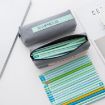 Large Creative School Pencil Case - White-Black Stripe Pen Bag - 4