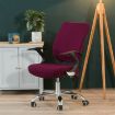 Universal Stretch Office Chair Cover Set, Back + Cushion, Purple - 2