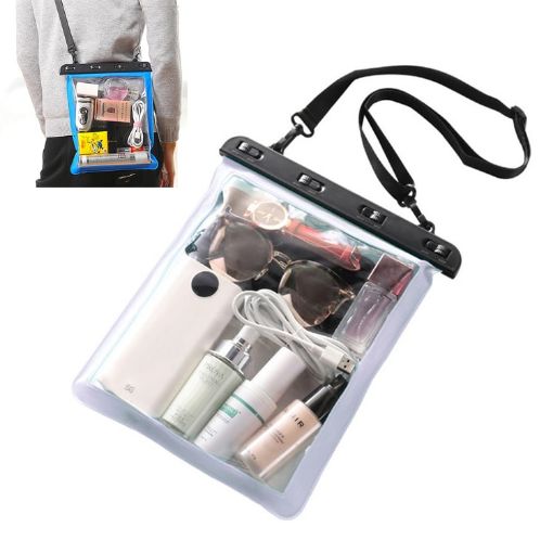 Transparent Waterproof Bag for Mobile Phone & Small Items - White - 1