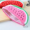 Watermelon Shape Plush Pencil Bag - Cute Red Design - 6