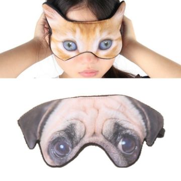 3D Pug Cartoon Animal Printed Eye Mask for Sleeping - Shading Mask - 1