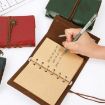 Vintage Pirate Anchors PU Leather Spiral Notebook Diary, Size L (Coffee) - 9