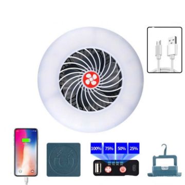 Rechargeable USB Fan Lamp for Camping & Live Broadcast, Multi-function - 1