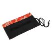 Golden Red Sea Wave Canvas Pencil Case - Large Capacity, 24 Holes - 4